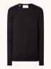 Fijngebreide pullover met ronde hals - Zwart