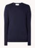 Fijngebreide pullover met ronde hals - Donkerblauw