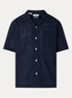 Jax regular fit overhemd met opengewerkt dessin - Donkerblauw