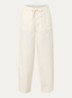 Juma high waist straight fit broek in  katoenblend - Creme