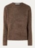 Lulu fijngebreide pullover in wolblend met ronde hals - Lichtbruin