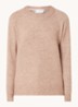 Lulu fijngebreide pullover in wolblend - Lichtbruin