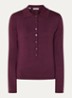 Lura top  met lurex en polokraag - Aubergine