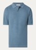 Mattis regular fit polo in linnenblend - Blauw