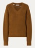 Selma grofgebreide trui met V-hals - Cognac