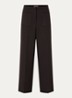 Alberwool high waist straight fit cropped broek met opgestikte zakken - Bruin