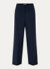 Alberwool high waist straight fit cropped broek met opgestikte zakken - Donkerblauw