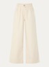 Diegui high waist wide fit palazzo broek van denim - Creme