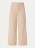 Manhatti high waist wide fit pantalon met krijtstreep en opgestikte zakken - Cognac