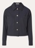 Notteri cropped blouse met krijtstreep en borstzakken - Antraciet