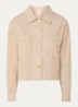 Notteri cropped blouse met krijtstreep en borstzakken - Cognac