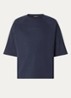 T-shirt met gerafeld detail - Donkerblauw