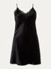 Love Me slipdress in zijdeblend met kant - Zwart