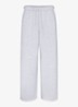 Cotton Fleece mid waist straight fit loungebroek met steekzakken - Grijsmele