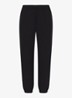 Cotton Fleece mid waist tapered fit loungebroek met steekzakken - Zwart