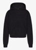 Cotton Fleece sweatvest met capuchon - Zwart