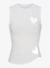 Cotton Jersey mouwloze top met cut-out details - Wit