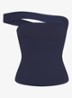 Cotton Jersey off-shoulder top met cut-out detail - Donkerblauw