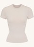 Cotton Jersey T-shirt met ronde hals - Beige