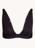 Cotton Rib plunge bralette met ribstructuur - Zwart