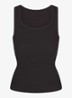 Cotton Rib tanktop met ronde hals - Soot