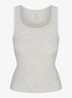 Cotton Rib tanktop met ronde hals - Light Heather Grey