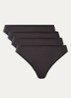 Fits Everybody tanga in 5-pack - Zwart