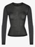 Semi-transparante longsleeve met ronde hals - Zwart
