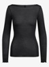Sheer Modal semi-transparante longsleeve in kasjmierblend - Onyx