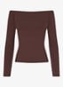 Smooth Layers off shoulder top - Chocoladebruin