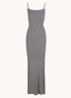 Soft Lounge maxi jurk met ribstructuur - Grijsmele