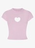 Worn In Jersey cropped T-Shirt met cut-out detail - Baby Pink