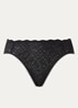 Bliss high waisted hipster met opengewerkt dessin - Zwart