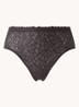 Zero Feel Lace naadloze high waist slip van kant - Zwart