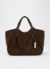 Elza shopper van suède - Donkerbruin