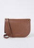 Silke crossbodytas van leer - Bruin