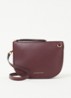 Silke crossbodytas van leer - Bordeauxrood