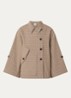 Agatha asymmetrische trenchcoat met klepzak - Lichtbruin