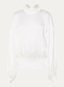 Ambersw blouse met strikkraag - Gebroken wit