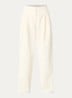 Corlie high waist loose fit broek van corduroy - Gebroken wit