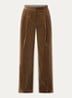 Corlie high waist loose fit broek van corduroy - Bruin