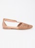 Freysw sandaal van leer met gevlochten details - Beige