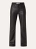 Gatti high waist flared fit broek van imitatieleer - Zwart