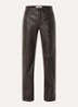 Gatti high waist flared fit broek van imitatieleer - Donkerbruin