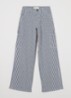 Gitte loose fit cargobroek met streepprint - Blauw