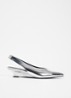 Heldisw slingback van leer met metallic finish - Zilver