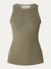 Julliesw tanktop met ribstructuur - Legergroen