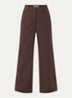 Solas mid waist wide fit chino met steekzakken - Donkerbruin