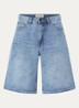Stokesw  mid waist wide leg jort met steekzakken - Blauw