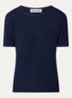T-shirt met ribstructuur - Donkerblauw